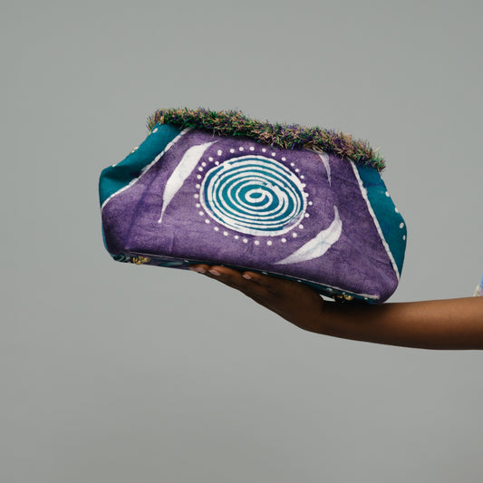Ebonimode Adire Blue & Purple Clutch