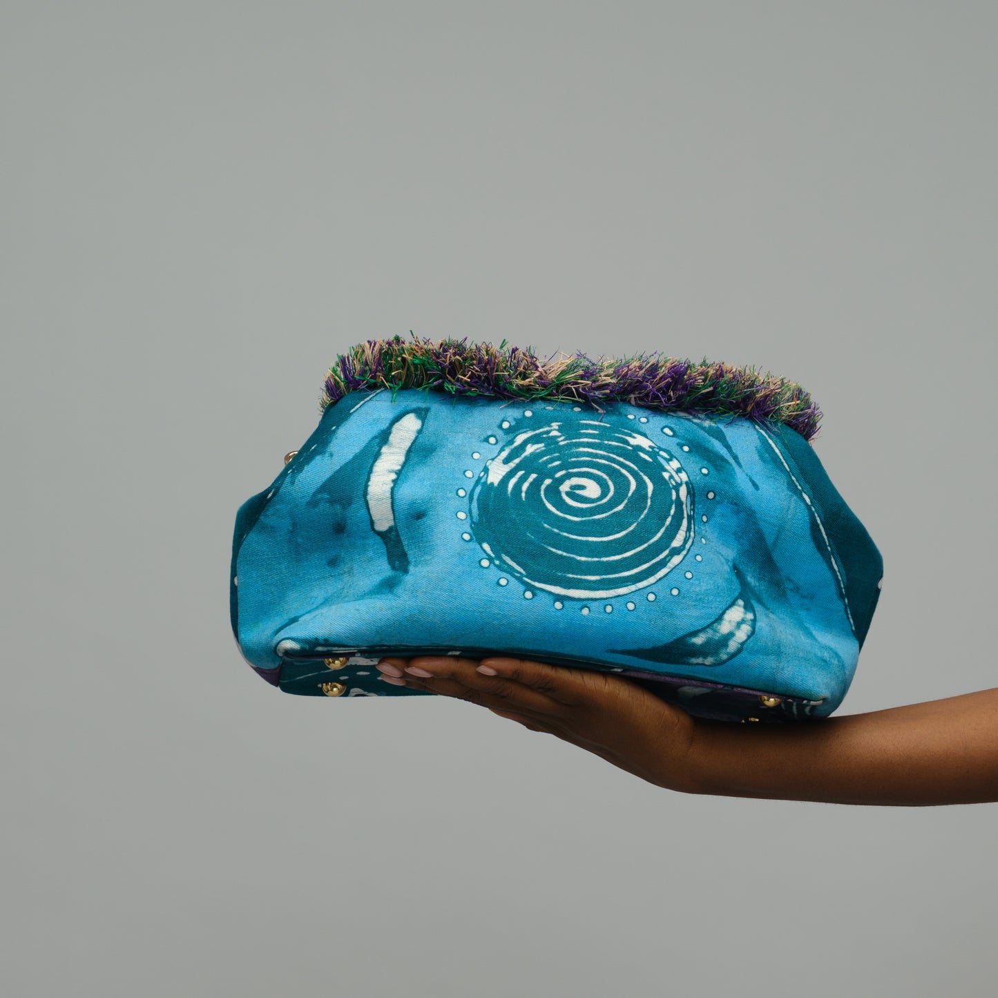 Ebonimode Adire Blue & Purple Clutch