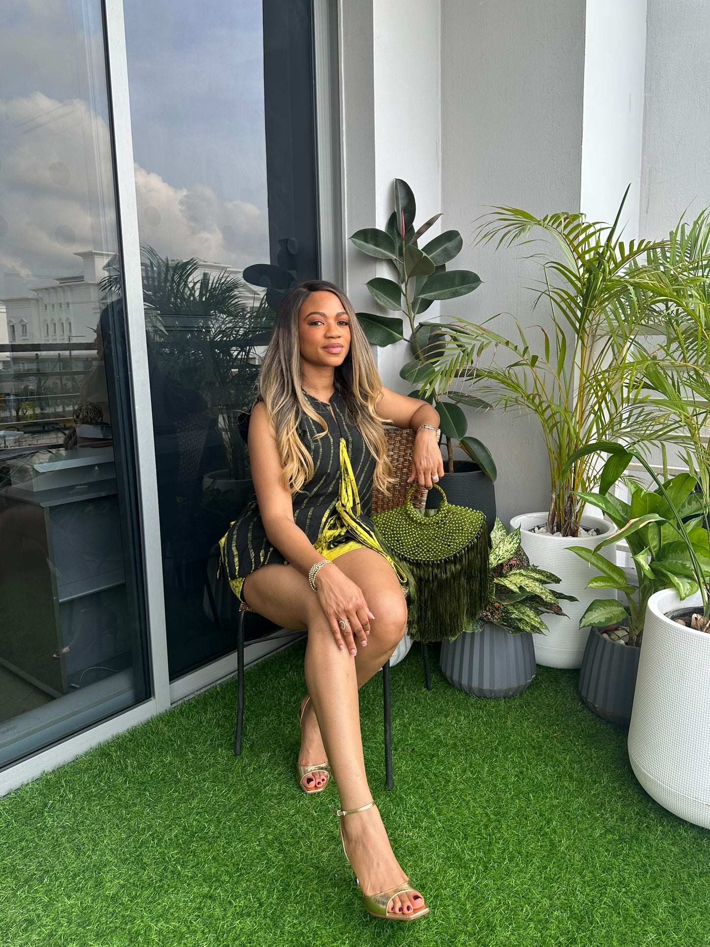Arira Yellow shorts set