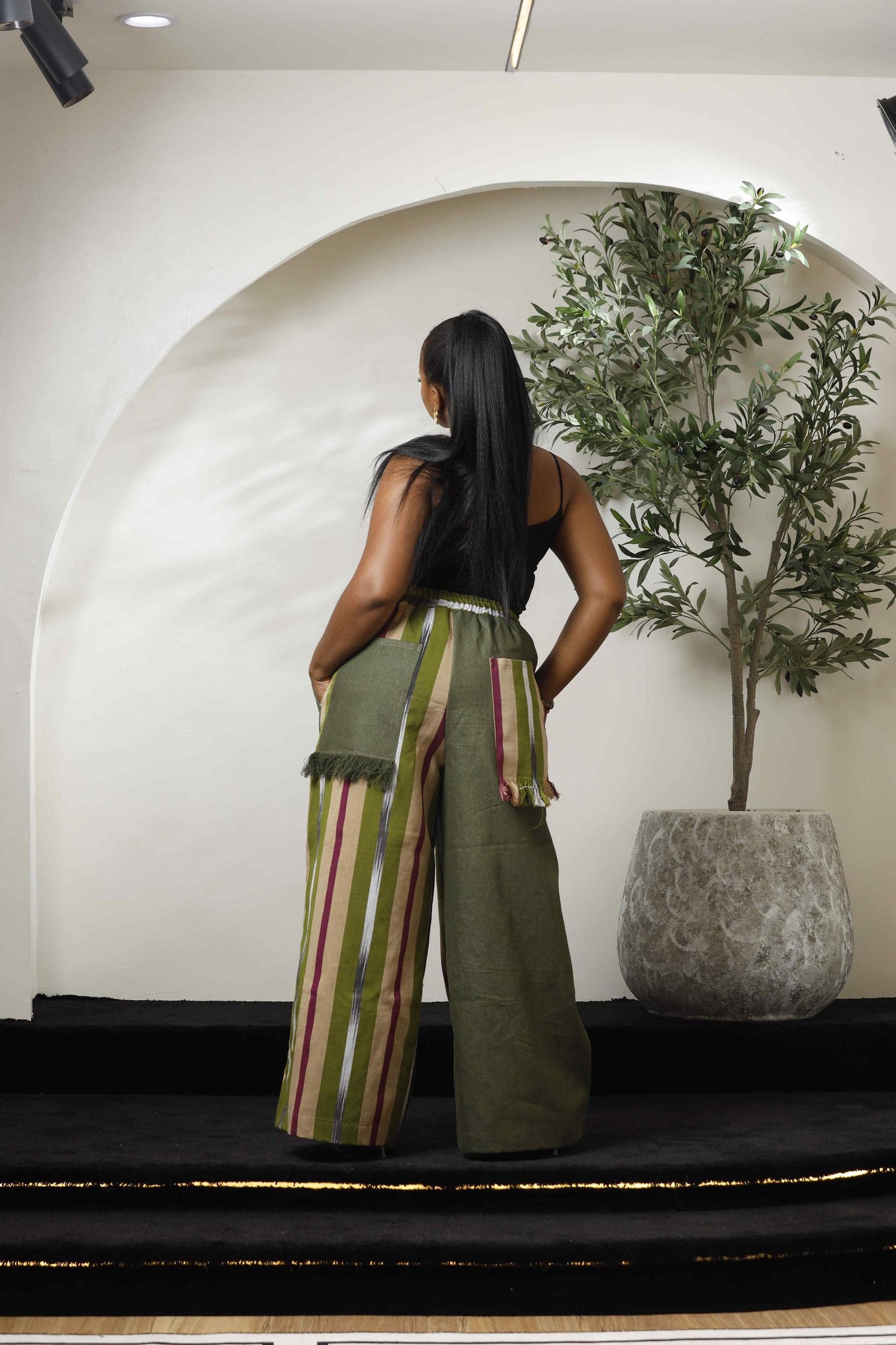 Ebonimode Denim Aso Oke Trouser