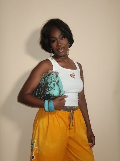 Ebonimode Adire Ocean Clutch Large