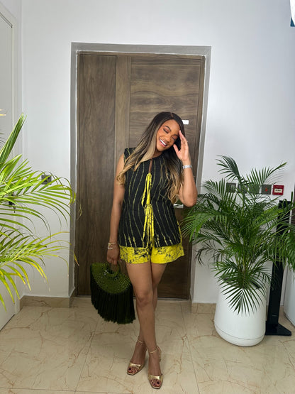 Arira Yellow shorts set