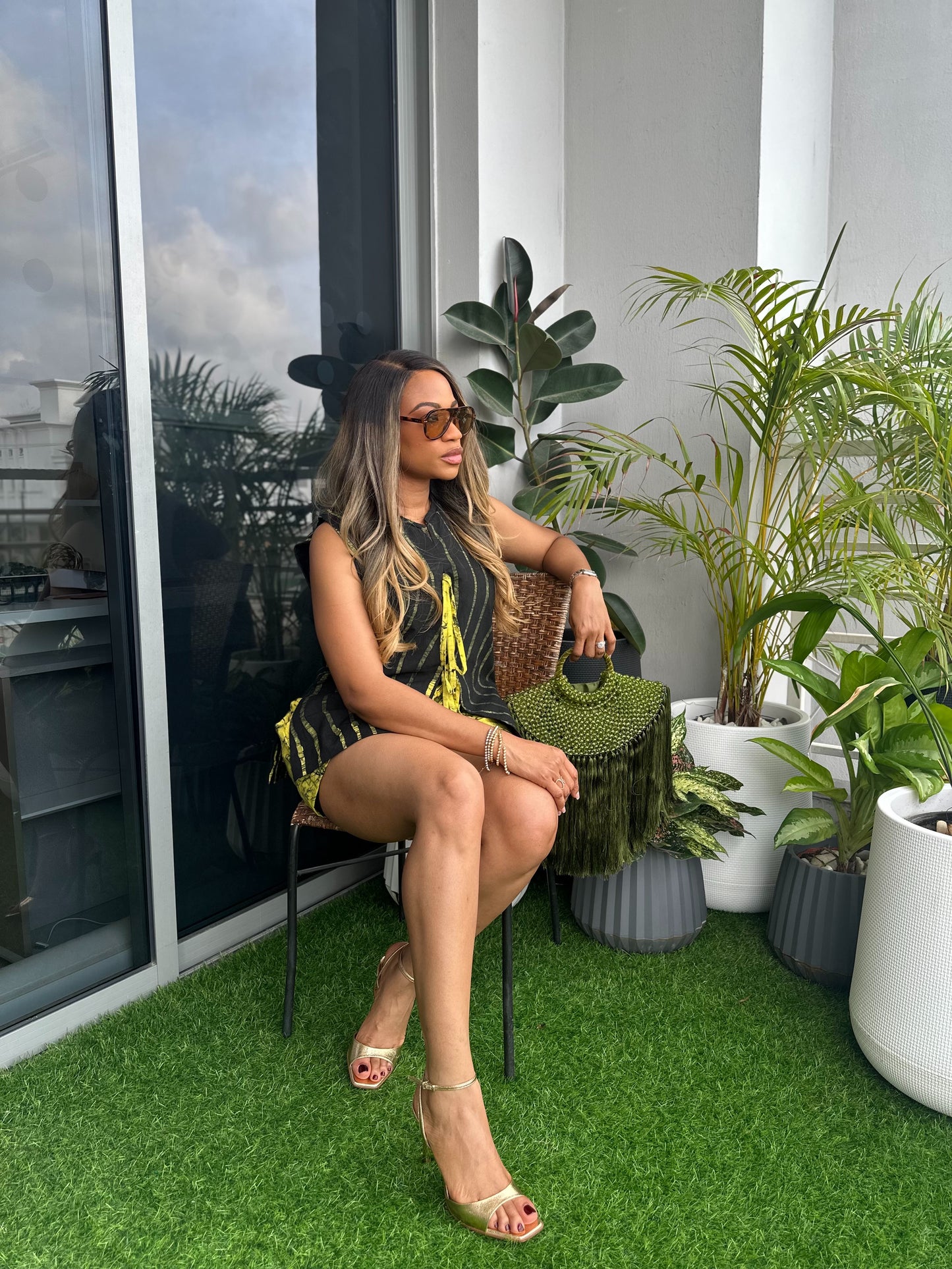 Arira Yellow shorts set