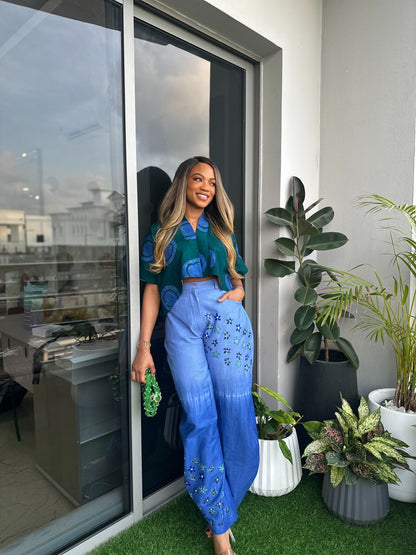 Ebonimode Hand-painted Denim pants