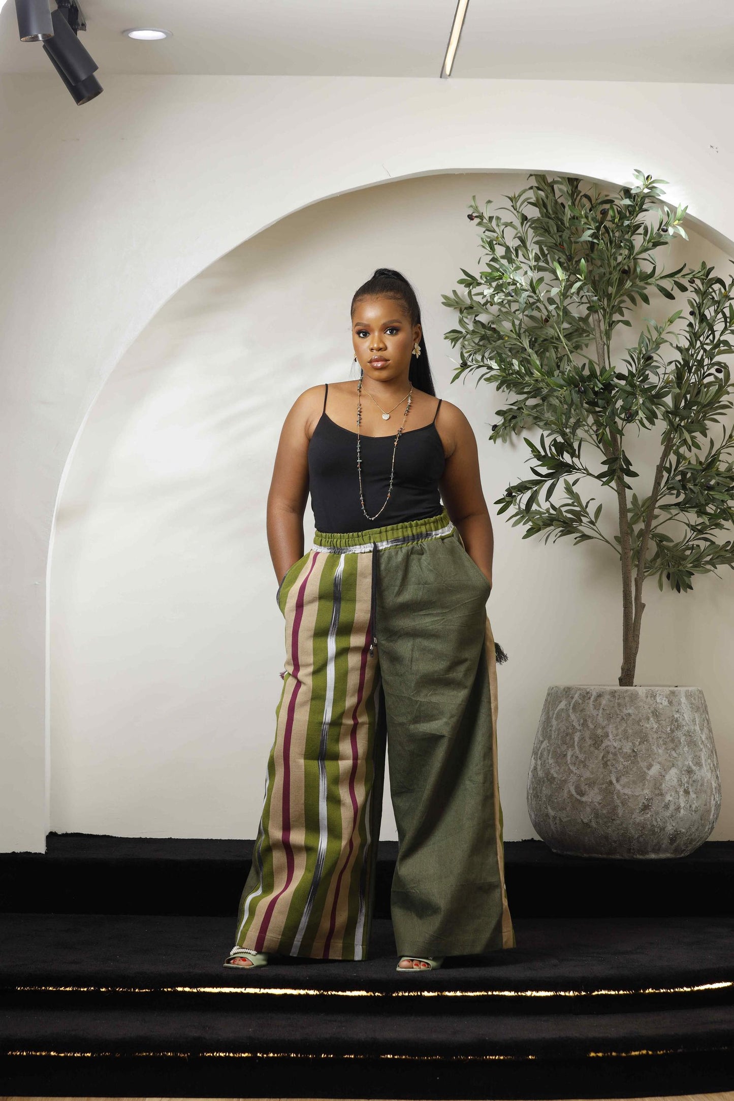 Ebonimode Denim Aso Oke Trouser