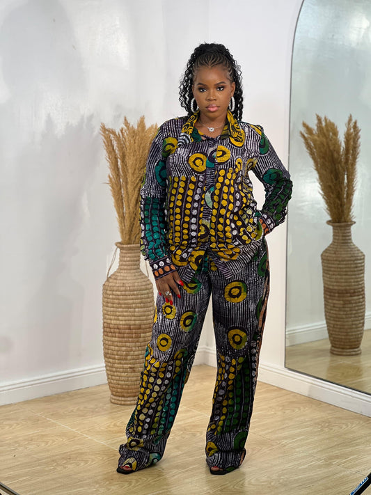 Ebonimode Toby Adire Linen Pant Set