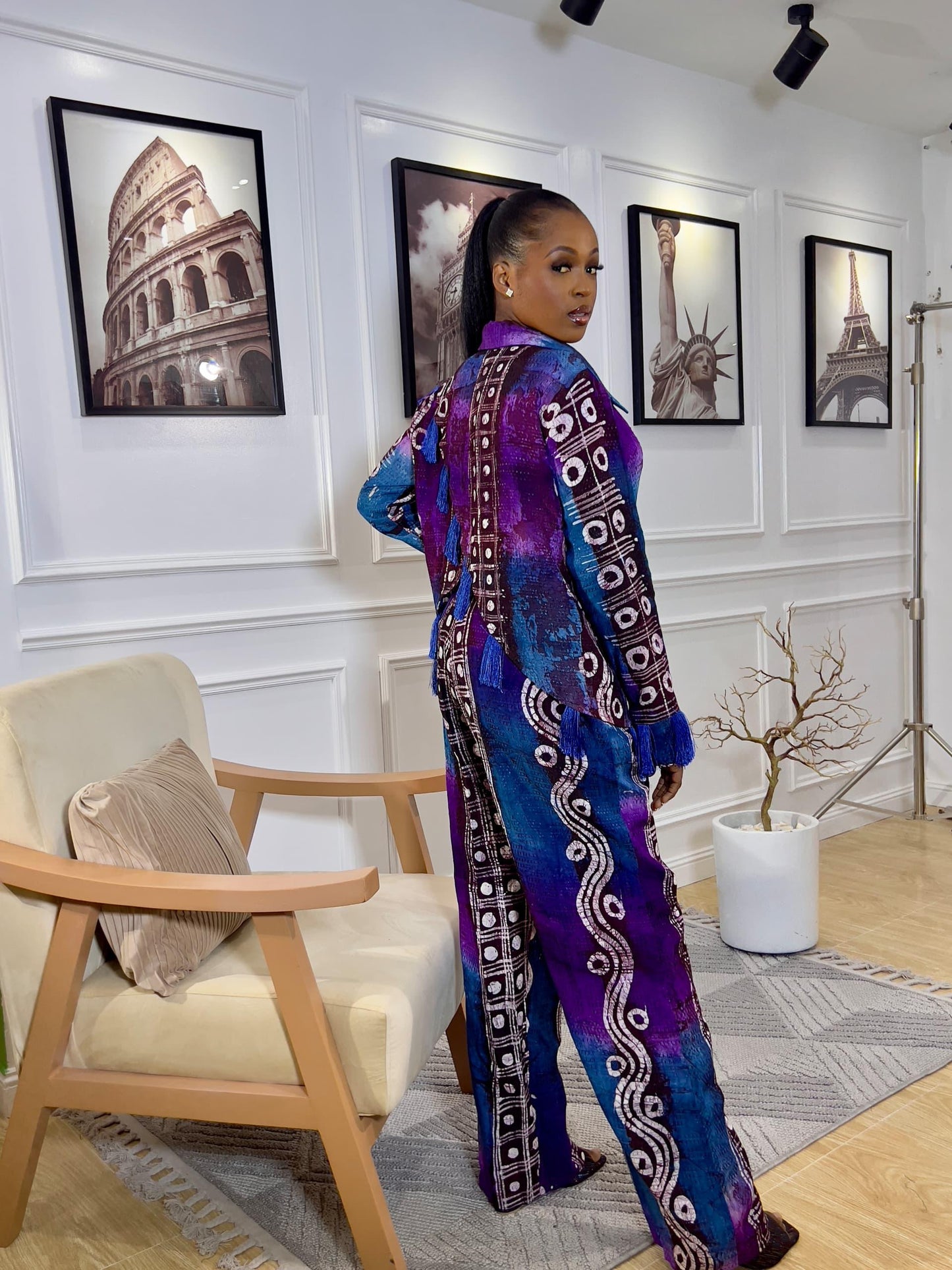 Ebonimode Tassle Rev Pant Set