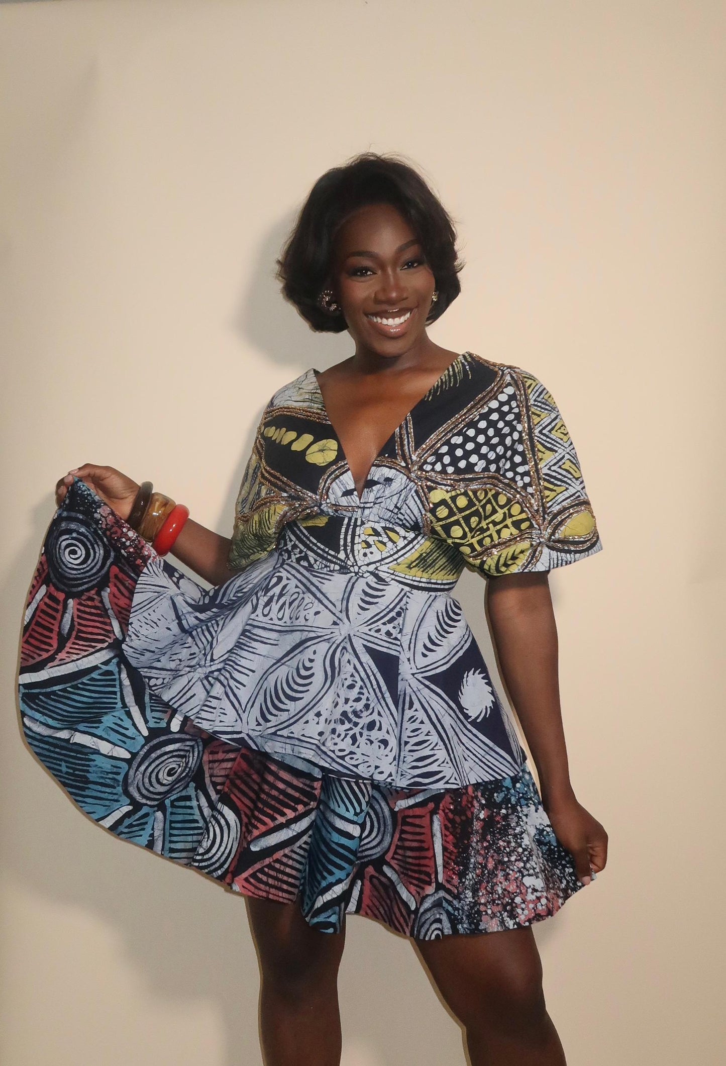 Afrilush Beaded Layered Dress